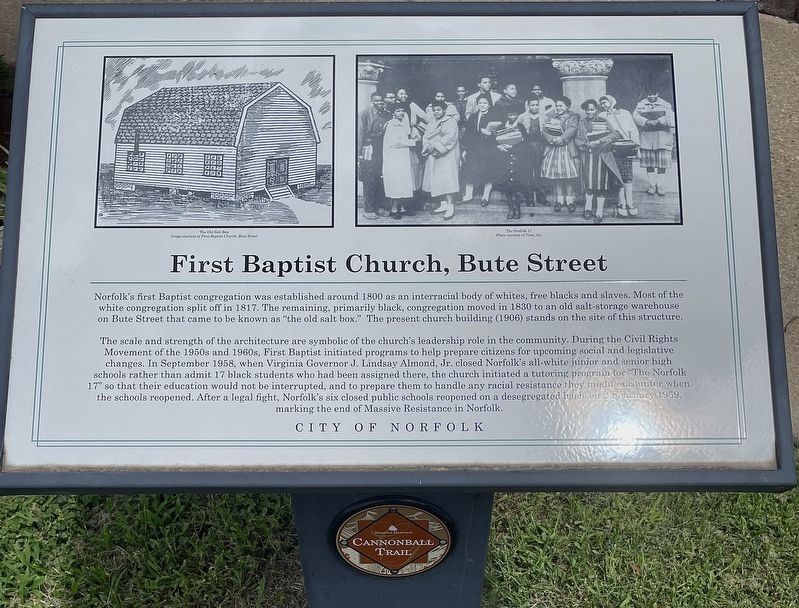 First Baptist Church, Bute Street Marker image. Click for full size.