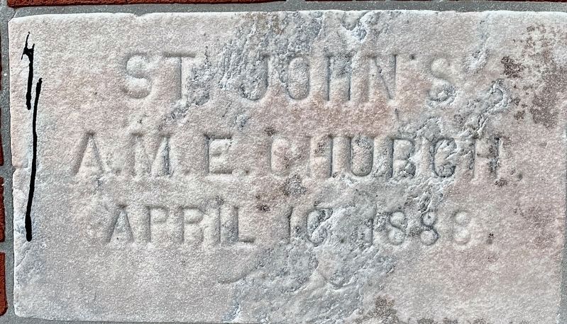 St. Johns African Methodist Episcopal Church cornerstone image. Click for full size.