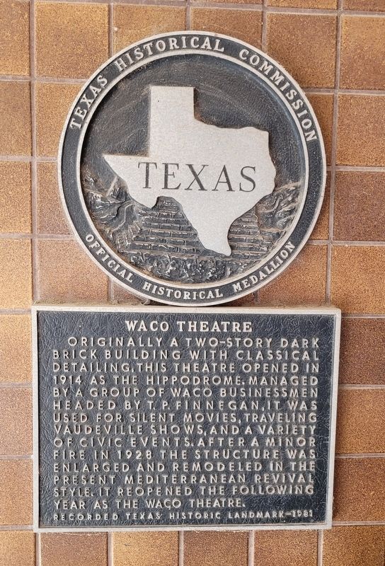 Waco Theatre Marker image. Click for full size.