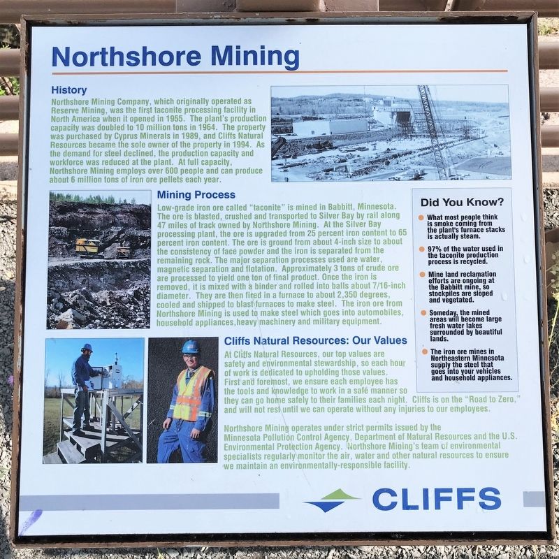Northshore Mining Marker image. Click for full size.