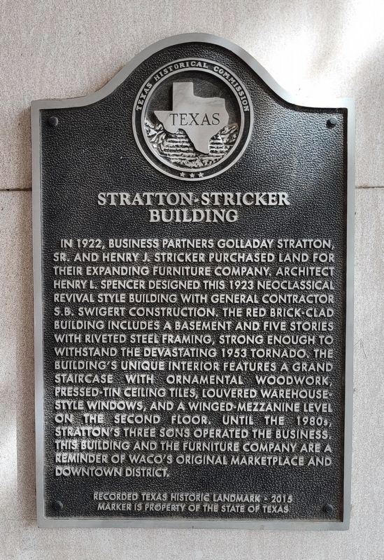 Stratton Stricker Building Marker image. Click for full size.