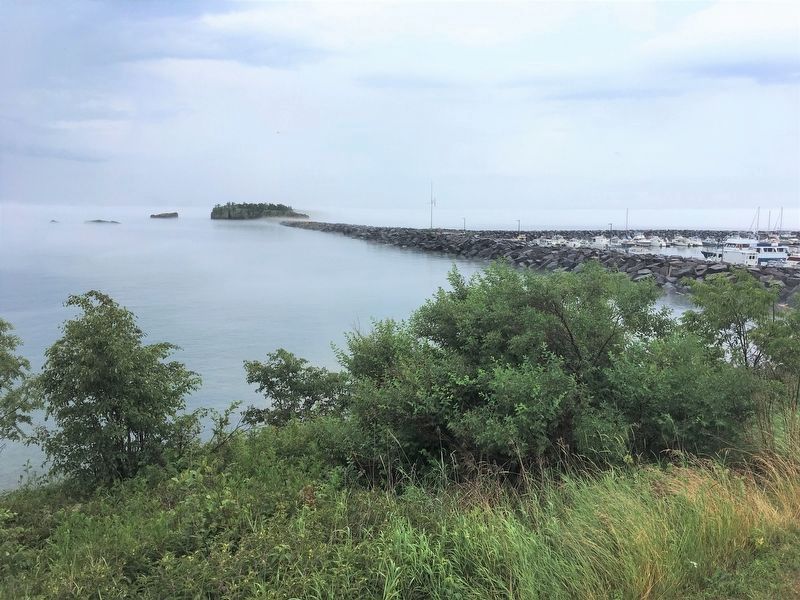 Breakwater leading to Pellet Island image. Click for full size.