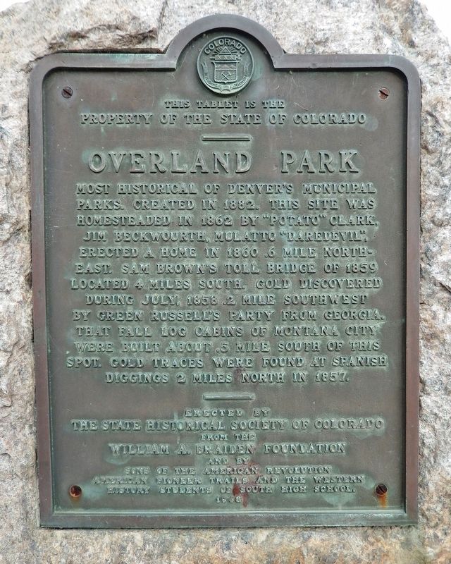 Overland Park Marker. Click for full size. Overland Park Marker image. Click for full size.