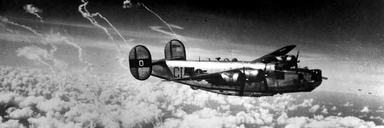 A B-24 Liberator (s/n 41-28916) nicknamed "Lus Shush Lay Dee" of the 392nd Bomb Group image. Click for full size.