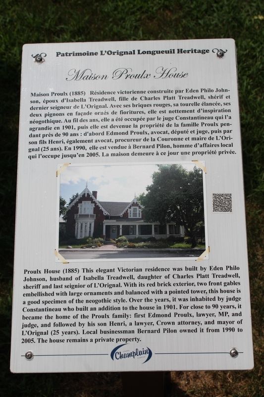 Maison Proulx House Marker image. Click for full size.