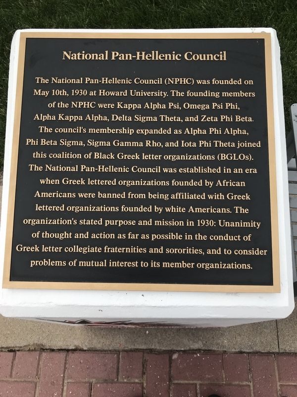 National Pan-Hellenic Council Marker image. Click for full size.