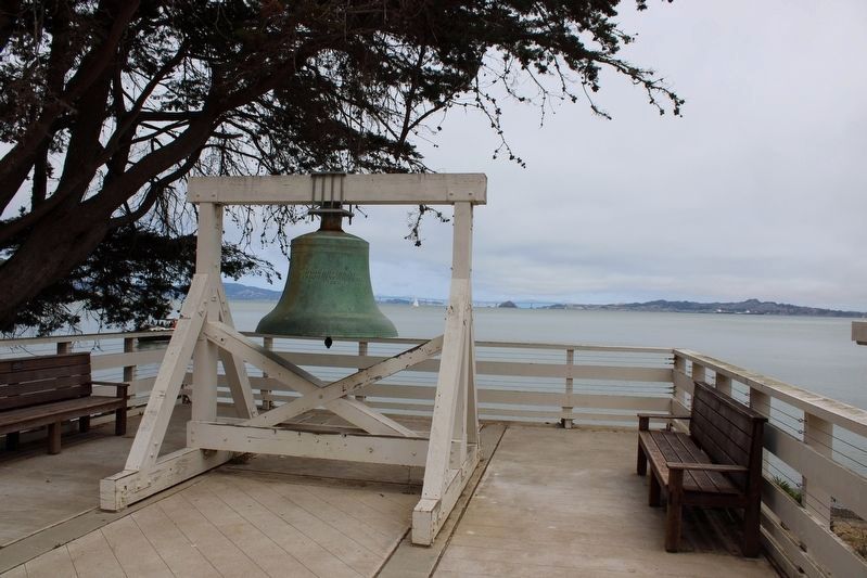 The bell and China Cove. Click for full size. The bell and China Cove image. Click for full size.