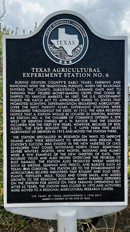 Texas Agricultural Experiment Station No. 6 Marker image. Click for full size.
