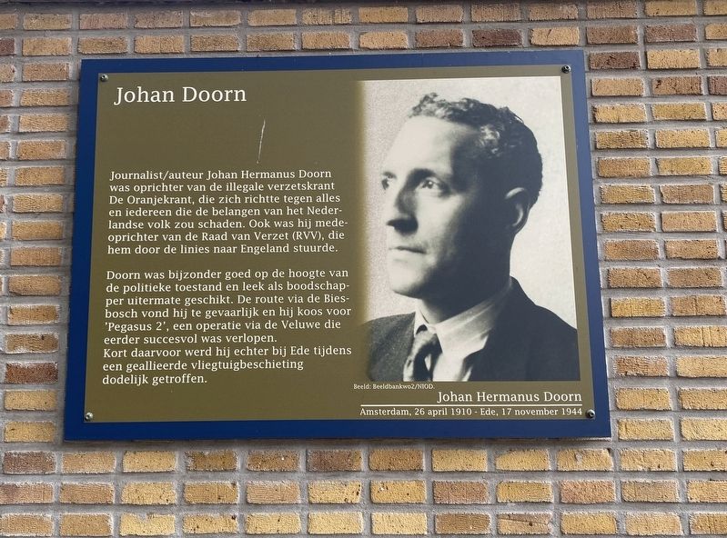 Johan Doorn Marker. Click for full size. Johan Doorn Marker image. Click for full size.