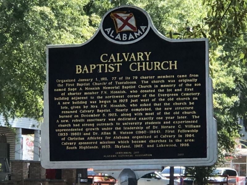 Calvary Baptist Church Marker image. Click for full size.