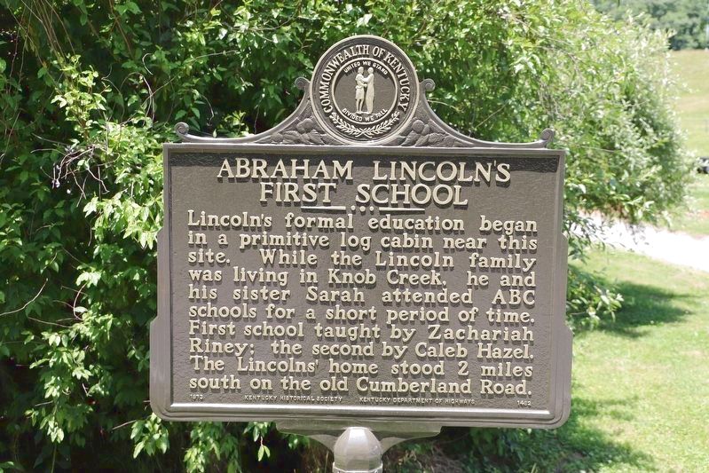 ABRAHAM LINCOLN'S FIRST SCHOOL Marker image. Click for full size.