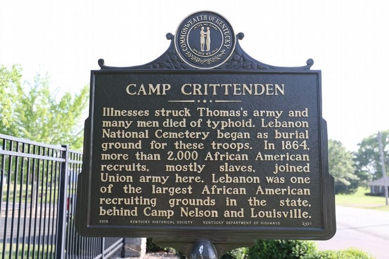 Camp Crittenden Marker (back) image. Click for full size.
