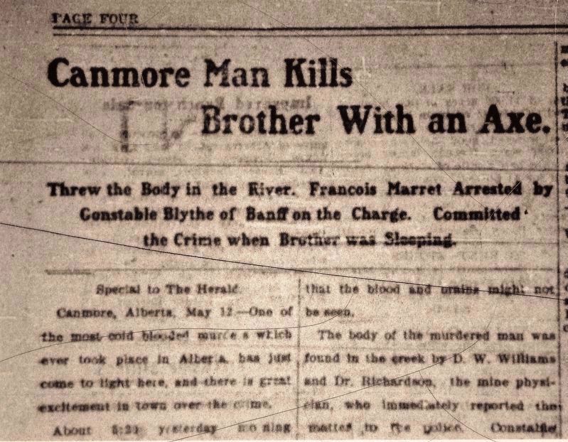 Marker detail: Newspaper Headline, <i>Calgary Herald</i>, 1904 image. Click for full size.
