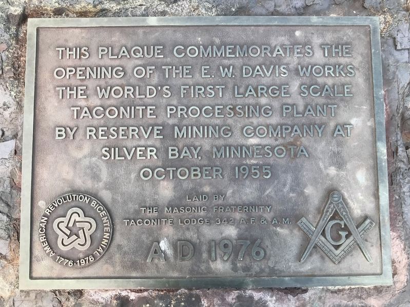 Taconite Plant Commemorative Plaque at Silver Bay City Hall image. Click for full size.