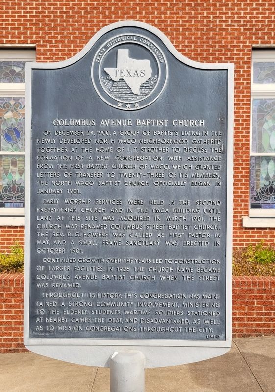 Columbus Avenue Baptist Church Marker image. Click for full size.