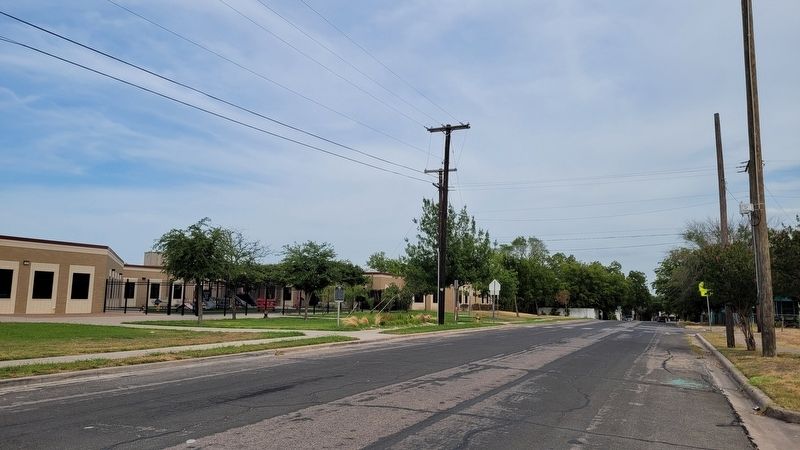 The view of the Bell's Hill School and Marker from the street image. Click for full size.