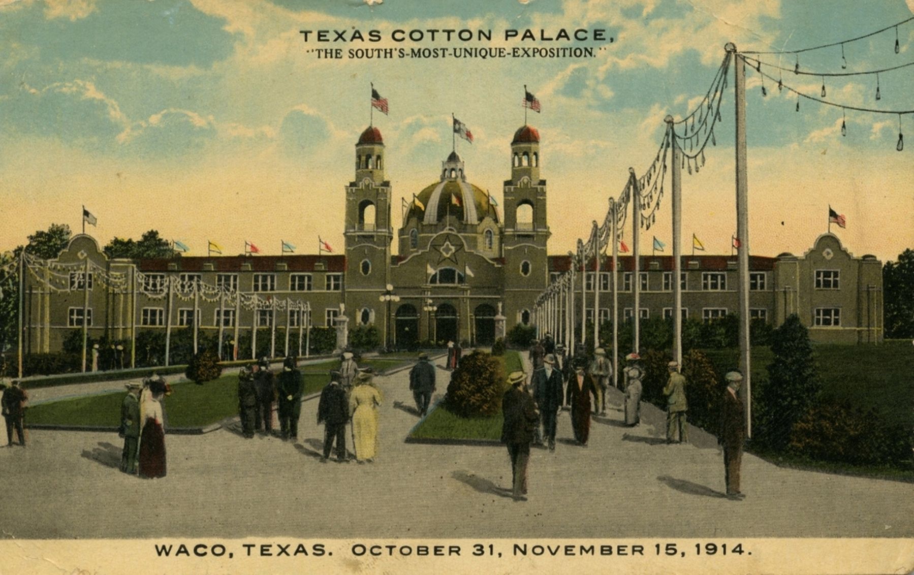 Postcard of the Texas Cotton Palace image. Click for full size.