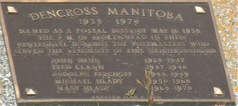 Dencross Manitoba Marker image. Click for full size.
