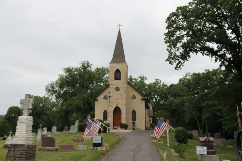 Saint James at Sag Bridge Church and Cemetery Marker. Click for full size. Saint James at Sag Bridge Church and Cemetery Marker image. Click for full size.