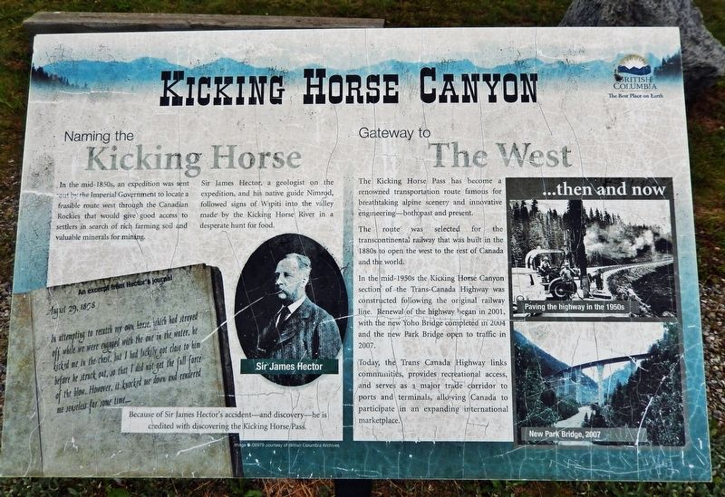 Kicking Horse Canyon Marker. Click for full size. Kicking Horse Canyon Marker image. Click for full size.