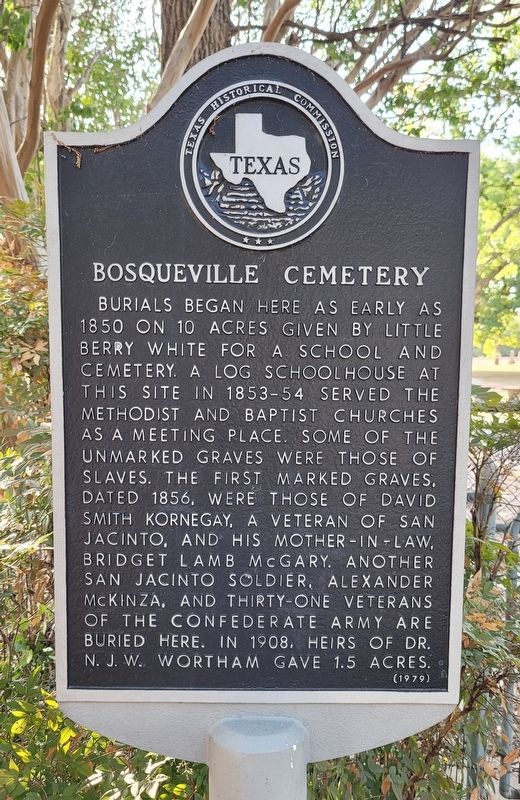 Bosqueville Cemetery Marker image. Click for full size.