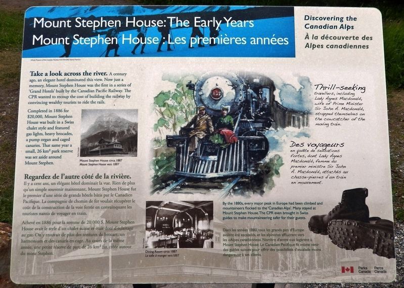 Mount Stephen House: The Early Years/Les premires annes Marker image. Click for full size.