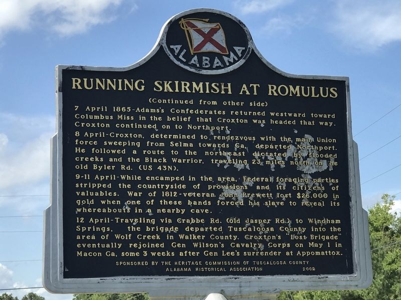 Running Skirmish at Romulus Marker (side B) image. Click for full size.