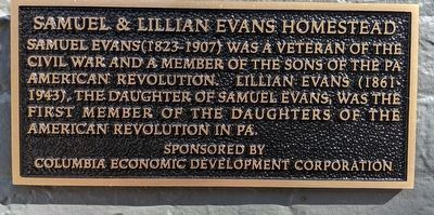 Samuel & Lillian Evans Homestead Marker image. Click for full size.
