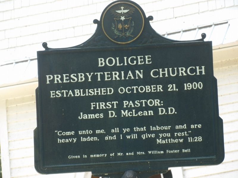 Boligee Presbyterian Church Marker image. Click for full size.