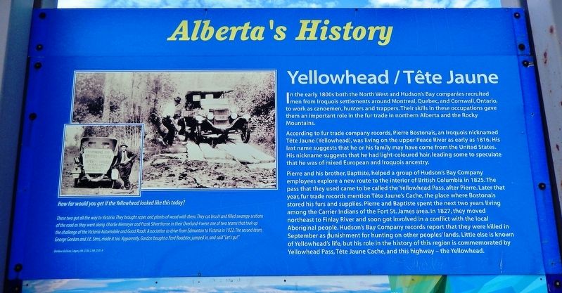 Yellowhead / Tête Jaune Marker image. Click for full size.