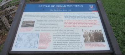 Battle of Cedar Mountain Marker image. Click for full size.