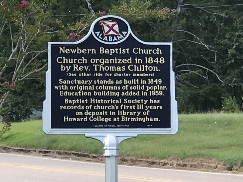 Newbern Baptist Church Marker (side A) image. Click for full size.