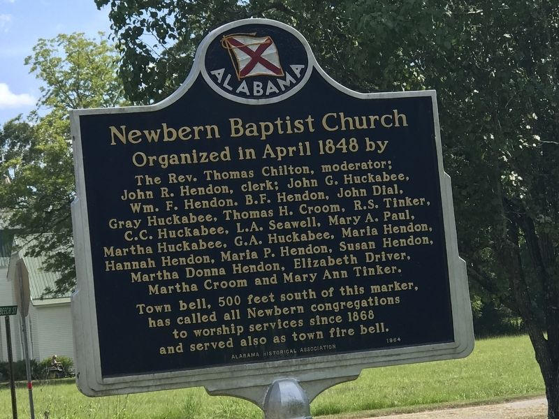 Newbern Baptist Church Marker (side B) image. Click for full size.