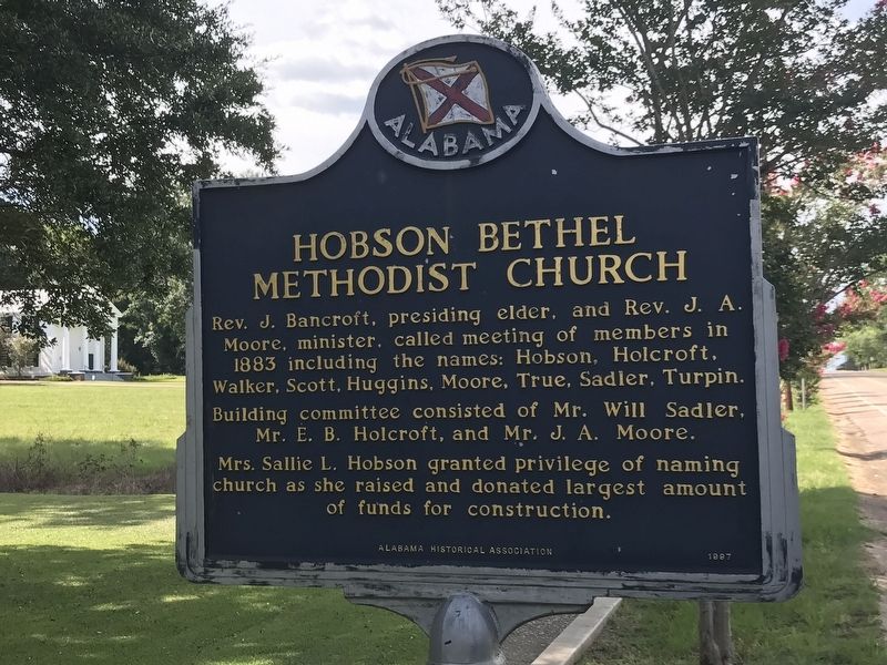 Hobson Bethel Methodist Church Marker (side A) image. Click for full size.