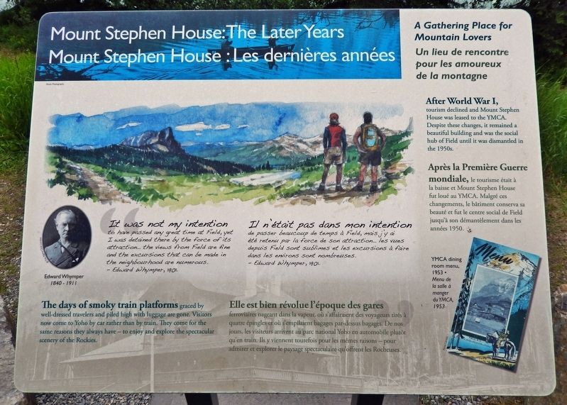 Mount Stephen House: The Later Years/Les dernières années Marker image. Click for full size.