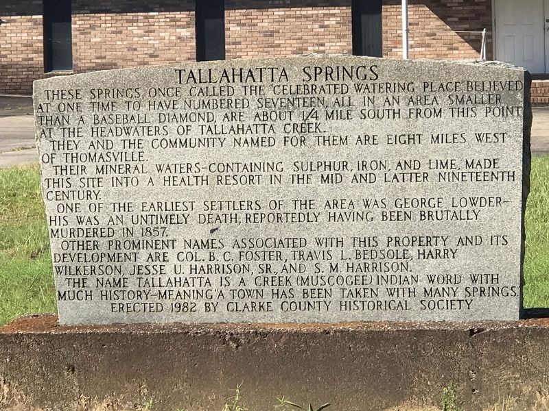 Tallahatta Springs Marker image. Click for full size.