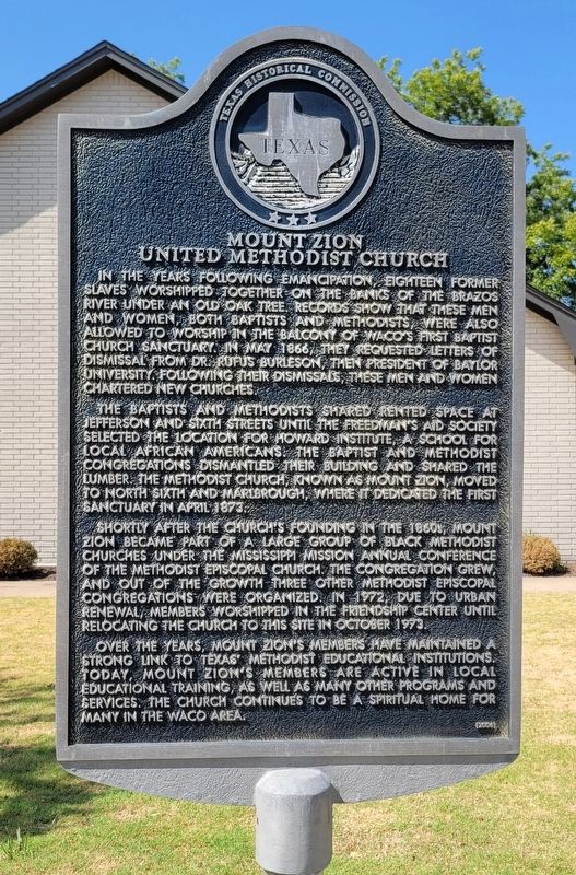 Mount Zion United Methodist Church Marker image. Click for full size.