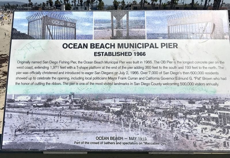 Ocean Beach Municipal Pier Marker image. Click for full size.