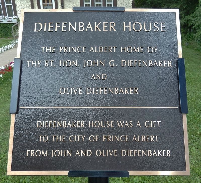 Diefenbaker House Marker. Click for full size. Diefenbaker House Marker image. Click for full size.