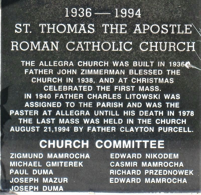 St. Thomas the Apostle Roman Catholic Church Marker image. Click for full size.