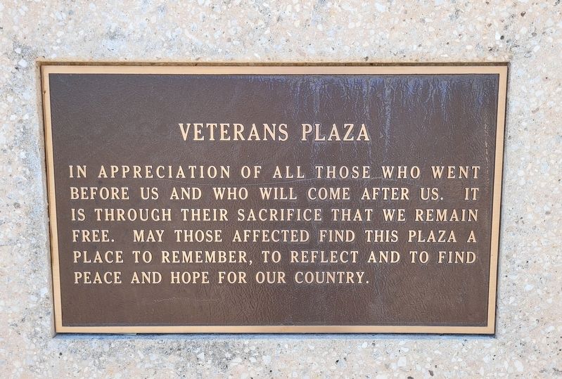 Veterans Plaza Marker. Click for full size. Veterans Plaza Marker image. Click for full size.