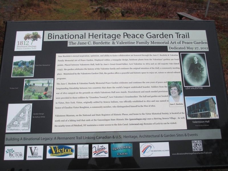 Binational Heritage Peace Garden Trail Marker image. Click for full size.