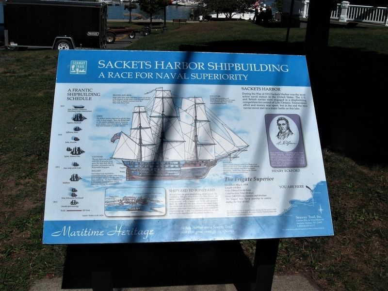 Sackets Harbor Shipbuilding Marker image. Click for full size.
