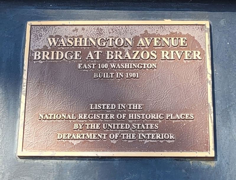 Washington Avenue Bridge at Brazos River Marker image. Click for full size.