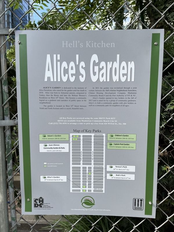 Alice's Garden Historical Marker