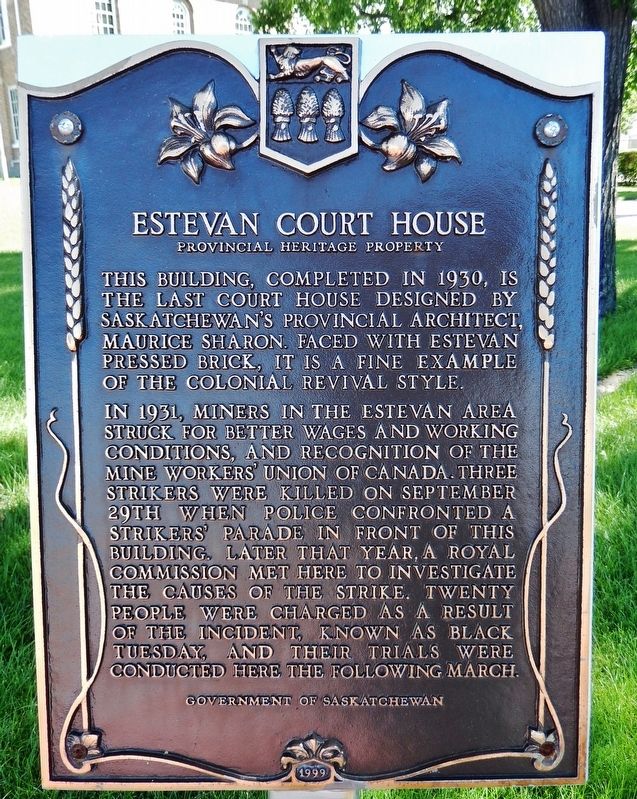 Estevan Court House Marker image. Click for full size.