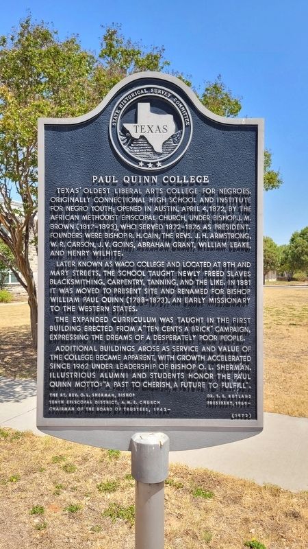 Paul Quinn College Marker image. Click for full size.