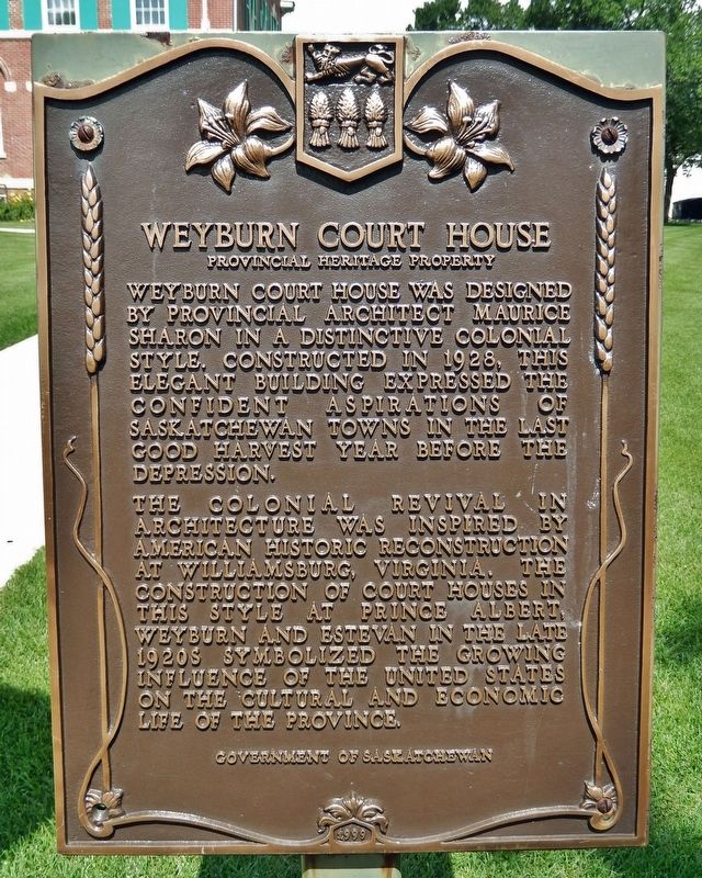 Weyburn Court House Marker image. Click for full size.