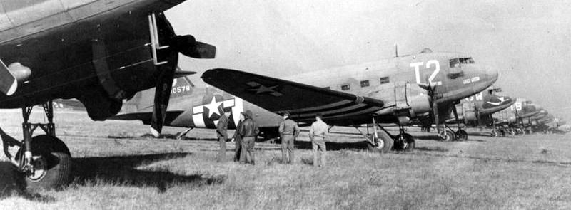 C-47 Skytrains of the 83rd Troop Carrier Squadron, 437th Troop Carrier Group. image. Click for full size.