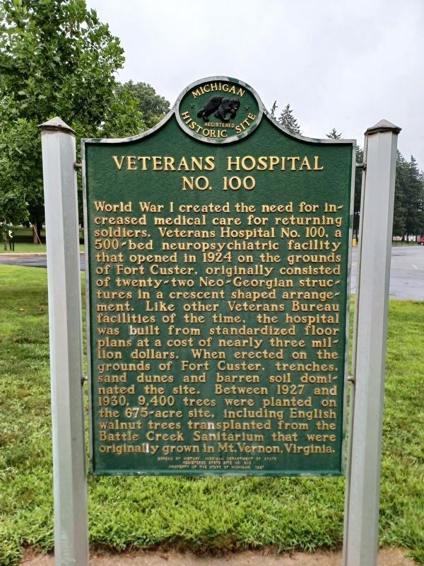 Veterans Hospital No. 100 Marker. Click for full size. Veterans Hospital No. 100 Marker image. Click for full size.